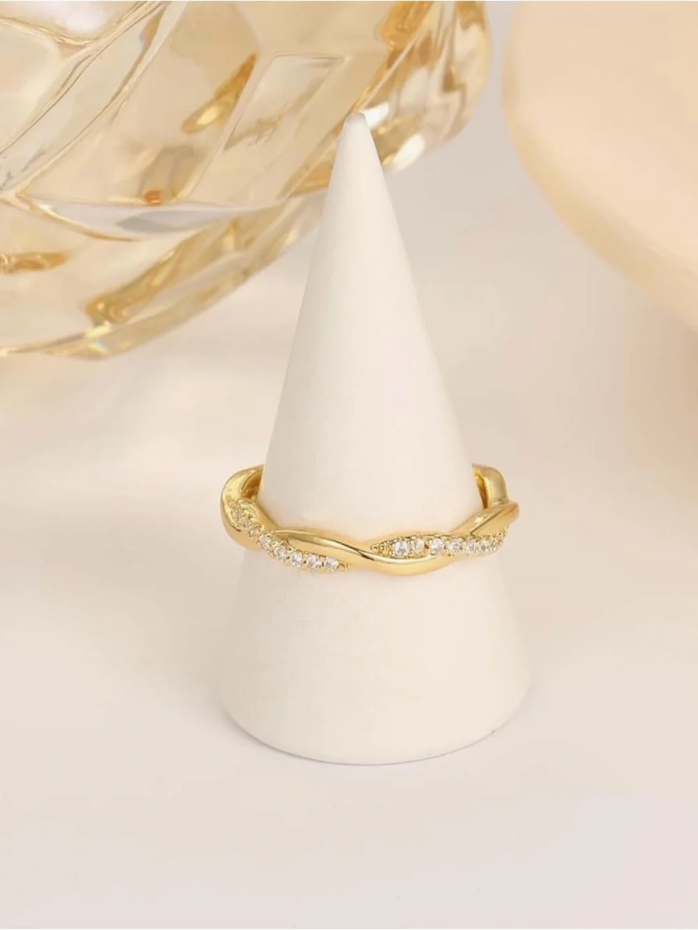 NWT Gold Cubic Zirconia Stackable Ring Set